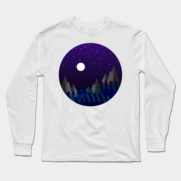 CIRCULAR LANDSCAPE WITH MOON Long Sleeve T-Shirt by RENAN1989